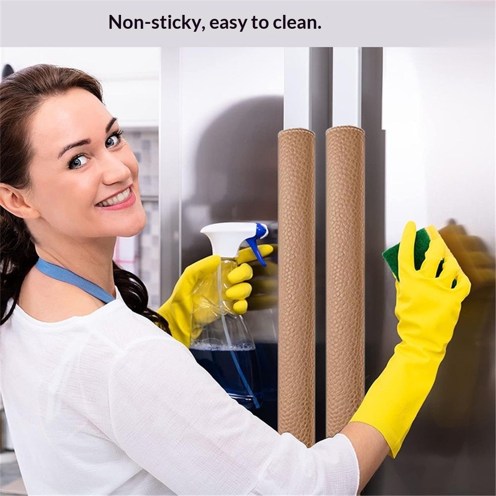 Refrigerator Door Handle Covers, 5PCS, Leather Kitchen Appliance Handle Covers Keep Your Fridge Microwave Oven Stove Dishwasher Clean, Trimmable and — image 3