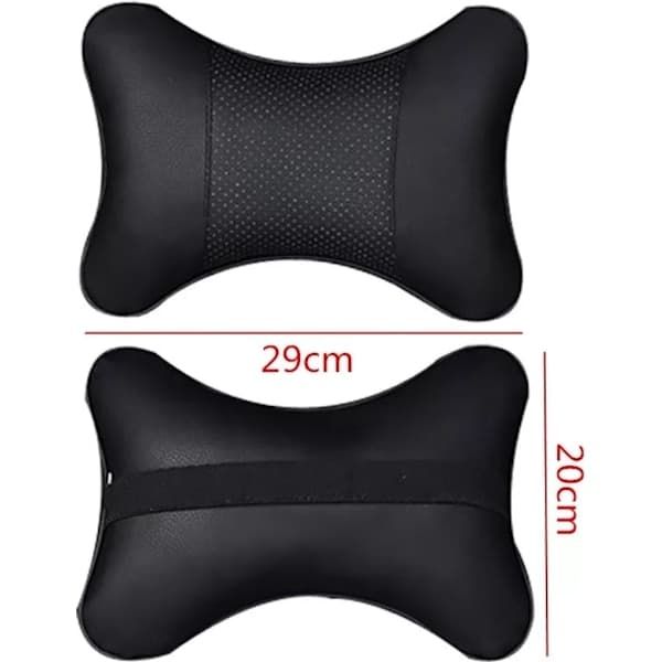 2 Pack Black Car Neck Pillow, Travel Headrest Cushion for Long Journeys, Neck Support Pillow, 25 x 17 x 9 cm Size โ image 2