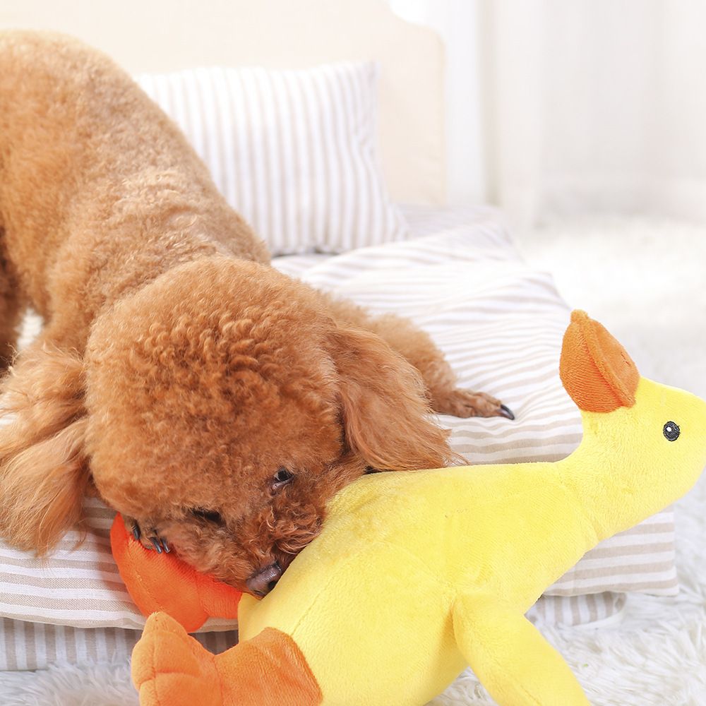 Plush Squeaky Dog Toy, Cute Yellow Duck Stuffing Durable Interactive Toy, Dog Chew Toys for Aggressive Chewers Sound Chew — image 3