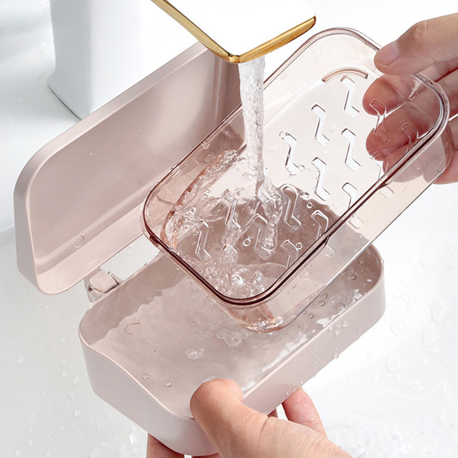 1 Piece Bar Soap Holder Dish for Shower, Travel Soap Case with Lid for Gym, Camping Essentials, Travel Size, Pink, 12 x 8 x 4.5 cm — image 5