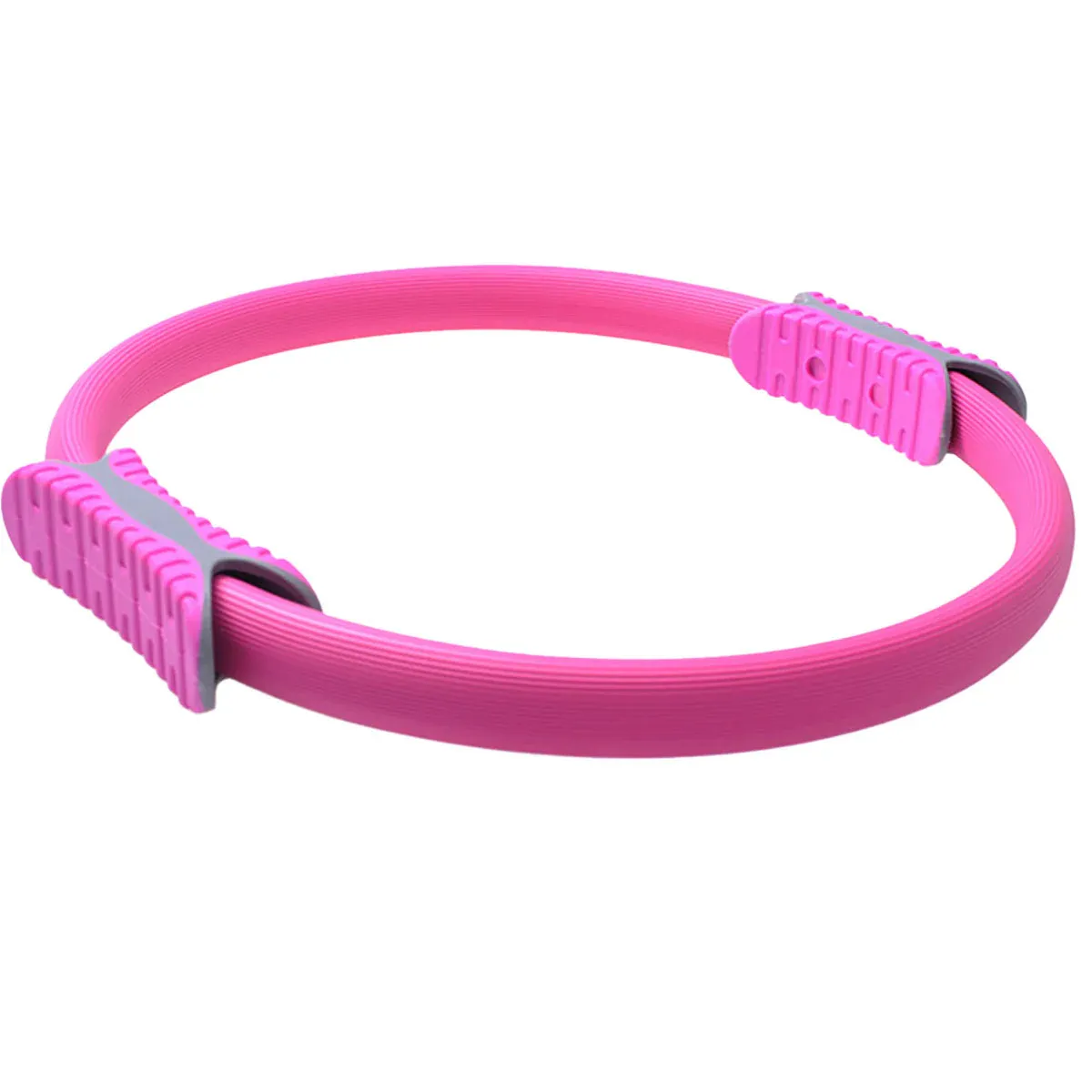 Multicolor Yoga Circle Crescent Handle Pilates Ring for Body Toning Exercise - Pink