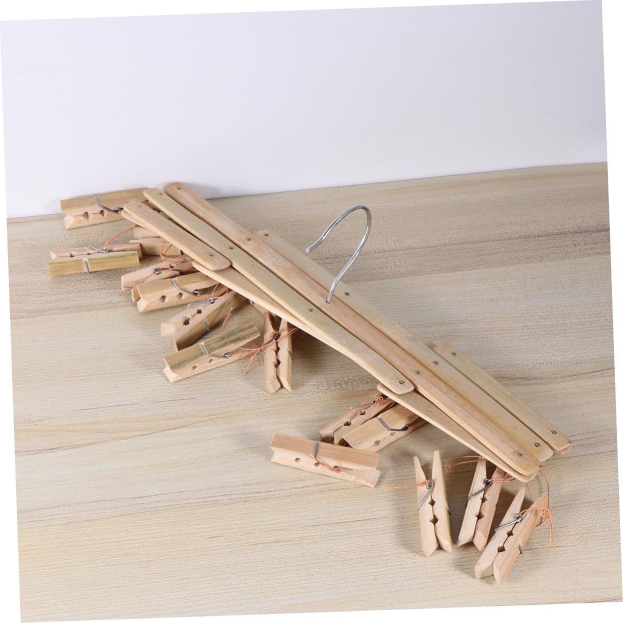 Multi Hanger Hangers for Clothes Bamboo Sock Drying Rack Space Saver Clothes Pegs Hook up Clothespin Coat Hanger Baby Hanging — image 4