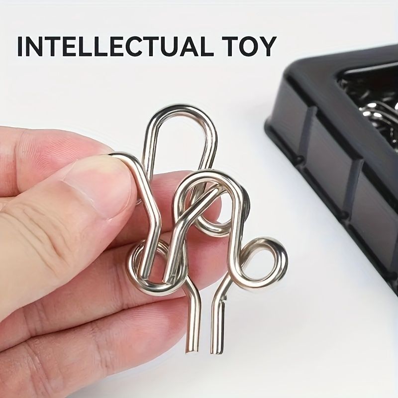50 piece metal puzzle set, intellectual unlock puzzle, birthday gift, Christmas gift, New Year gift, brain teaser puzzles, problem solving puzzles, metal brain โ image 3