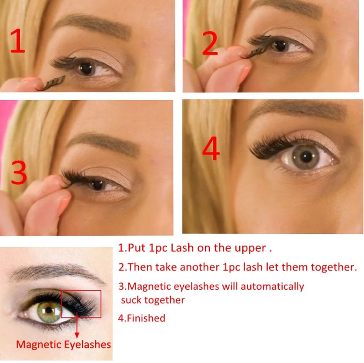 Magnetic False Eyelashes | Magnetic Eyelashes | 3D Eyelash Extensions | Fake Lashes | Glue-Free | False Eyelash Set | 2 pairs — image 5