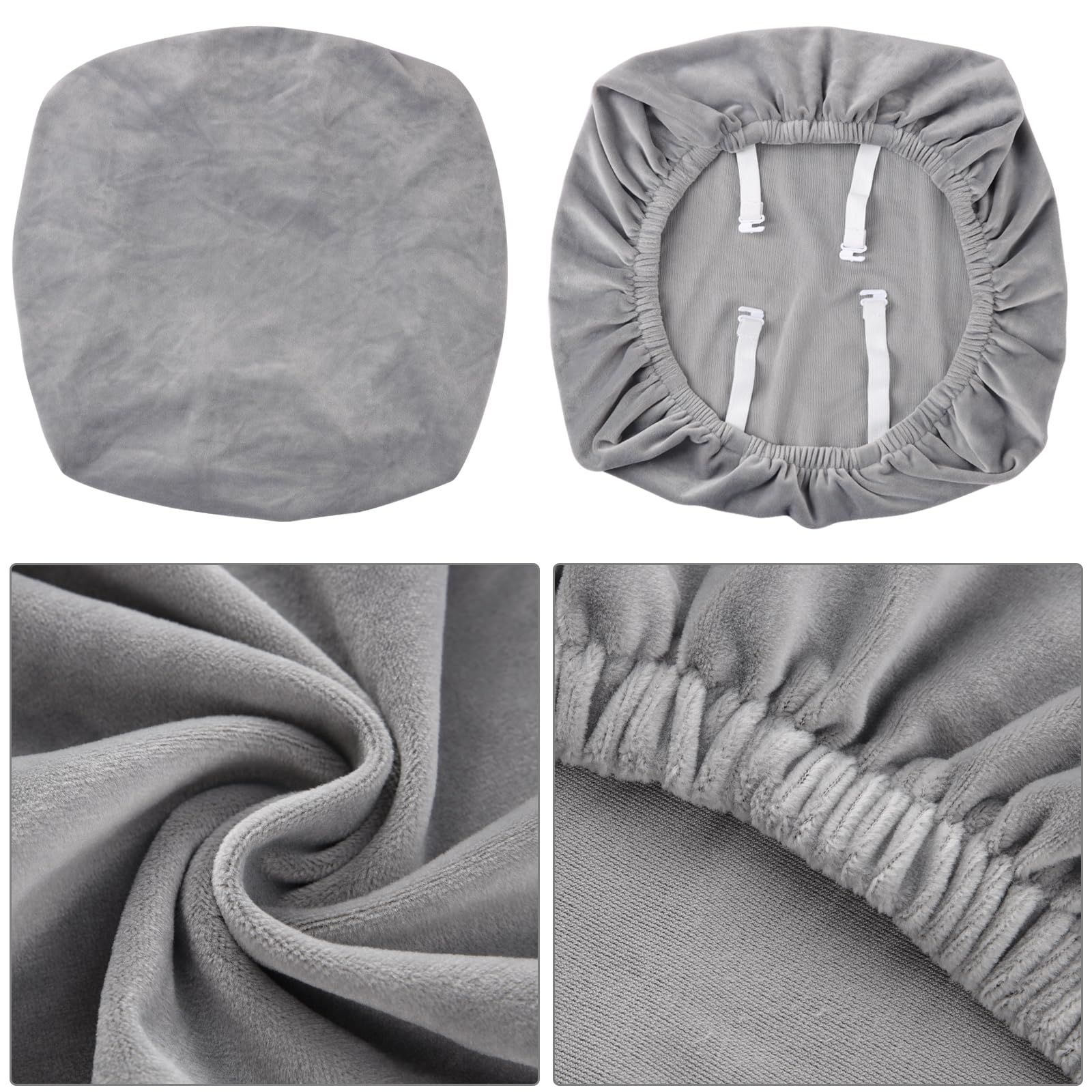 Two telescopic chair seat covers, washable cushion covers for hotels, ceremonies, banquets, wedding banquets, and restaurants (gray, 2 pieces) — image 3