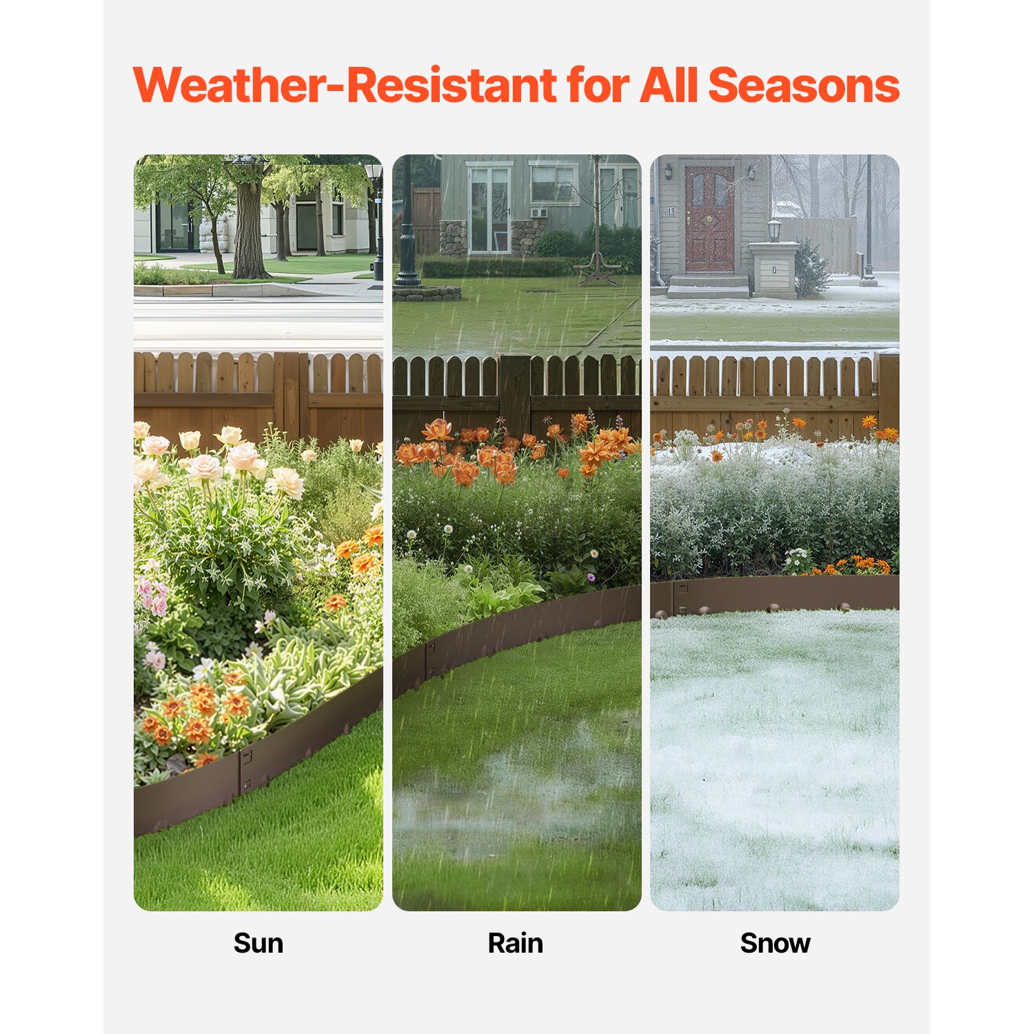 Steel Landscape Edging, 5 Packs 990 × 156 mm Rust-Resistant Metal Landscape Edging, Bendable Garden Edging Border, Heavy Duty Lawn Edging, Easy-to-Install — image 3
