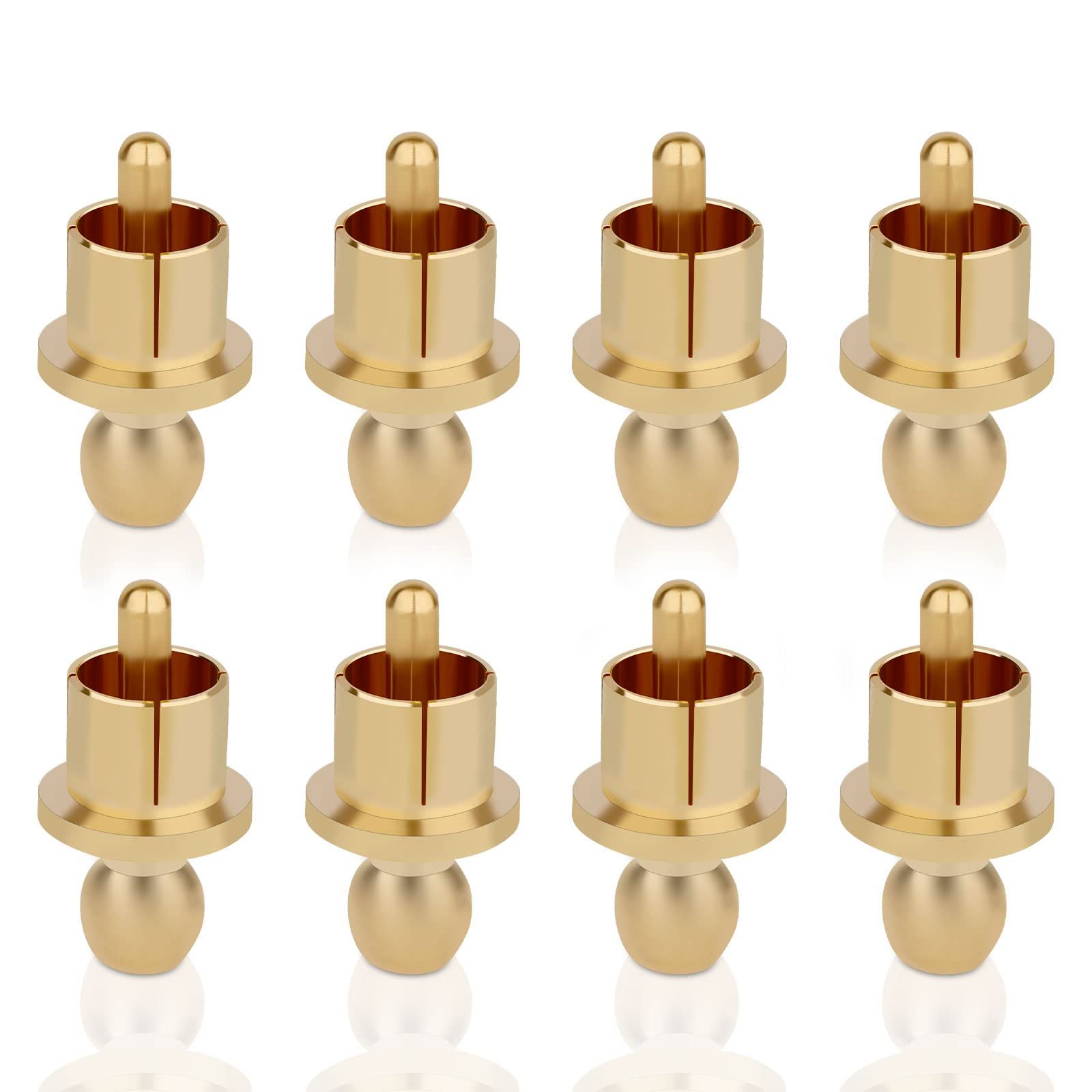 RCA Male Plugs RCA Dust Caps, 8Pcs, Detachable Center Pin Noise Stopper Dust Proof Protectors (Gold Plated)