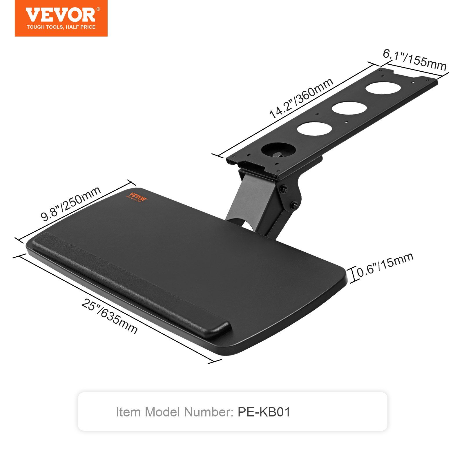 Keyboard Tray under Desk Adjustable Height and Angle Slide Out Keyboard Holder 25 x 9.8 inch Ergonomic under Desk Keyboard Shelf with Wrist Rest for Home and โ image 4