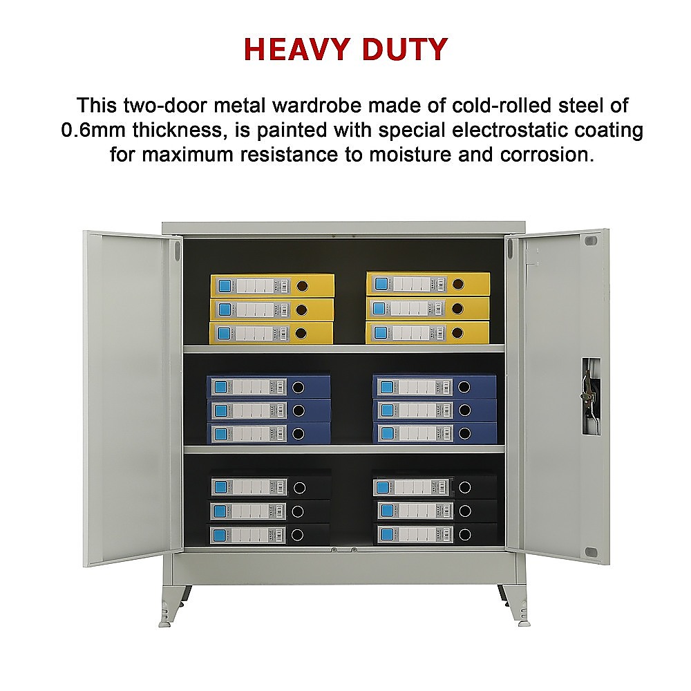 Two-Door Metal Short Cabinet Shelf Storage for Home Office Gym โ image 6