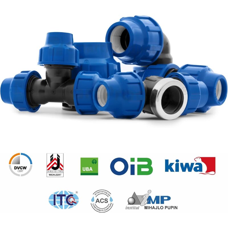 Water Pipe Tee Fittings, 25Mm X 25Mm, Pn16 Compression Pipe Fittings, Connectors Compatible With Pe80 And Pe100 — image 4