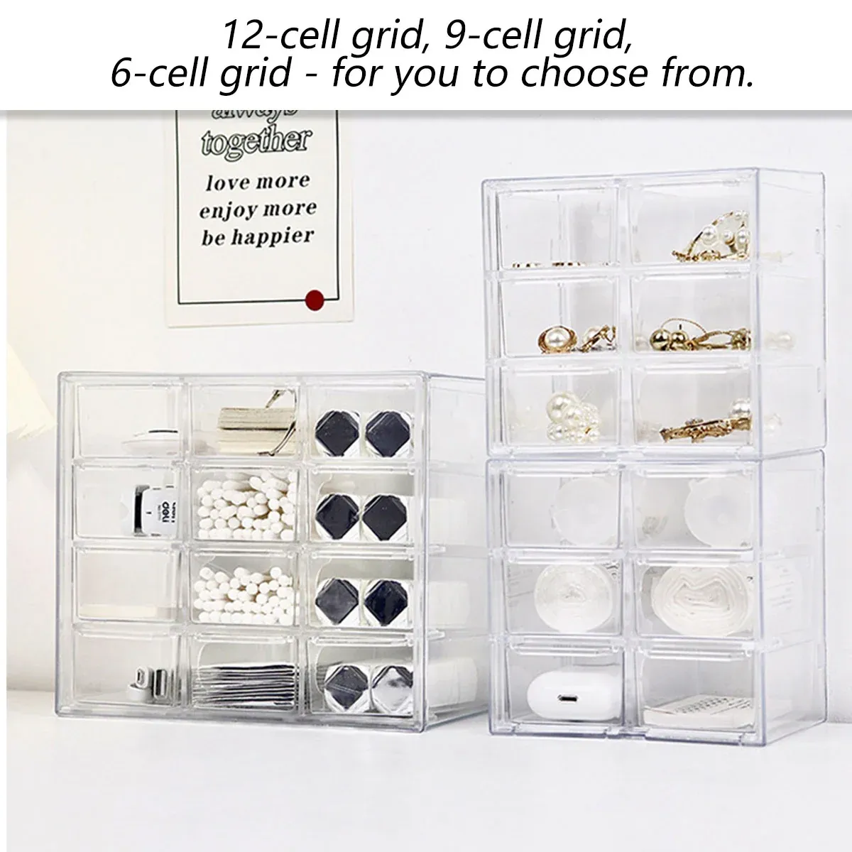 Storage Organizer Box Mini Plastic Desktop Drawers Desk Craft Cabinet For Office - 9 Grids โ image 5