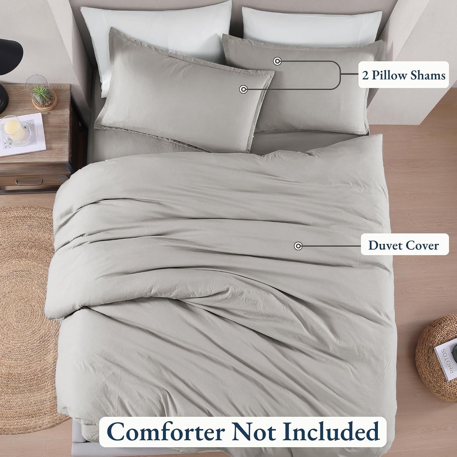 Hotel Soft Microfiber Duvet Cover Set-2000TC Quilt Cover Set & Pillowcases -1 Donna Cover Zipper Closure & 1 x Pillowcases-Breathable Bedding - Wrinkle, Fade — image 4