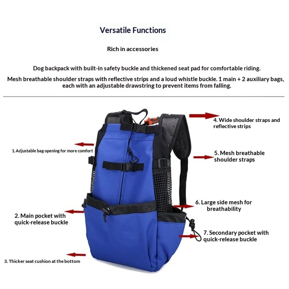 Red(S) - Ideal for Dogs with Length - Durable, Breathable Backpack-Style Carrier - Perfect for Walks, Short Hikes & Public Transportation — image 5