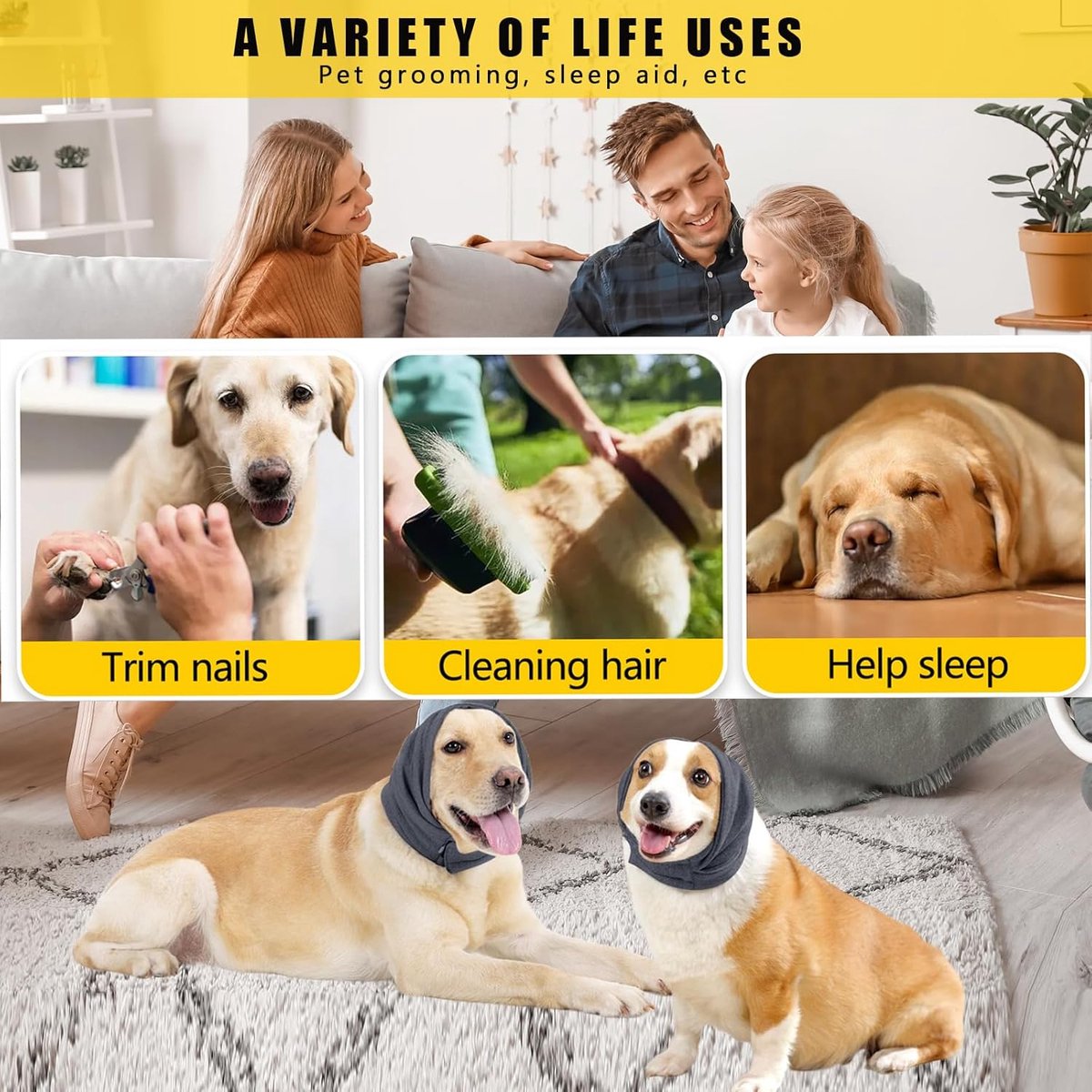 S - Noise-Reducing Ear Protectors for Dogs - Dog Ear Protector - Ear Protector for Dogs - Dog Ear Protector - Dog Ear Protection - Pet Cone - Noise-Dampening — image 4