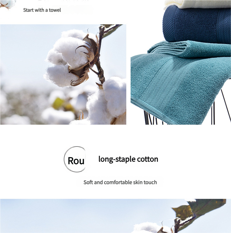Premium Long-Staple Cotton Towel Set - 2 Hand Towels & 1 Bath Towel Gift Bundle(green) — image 2