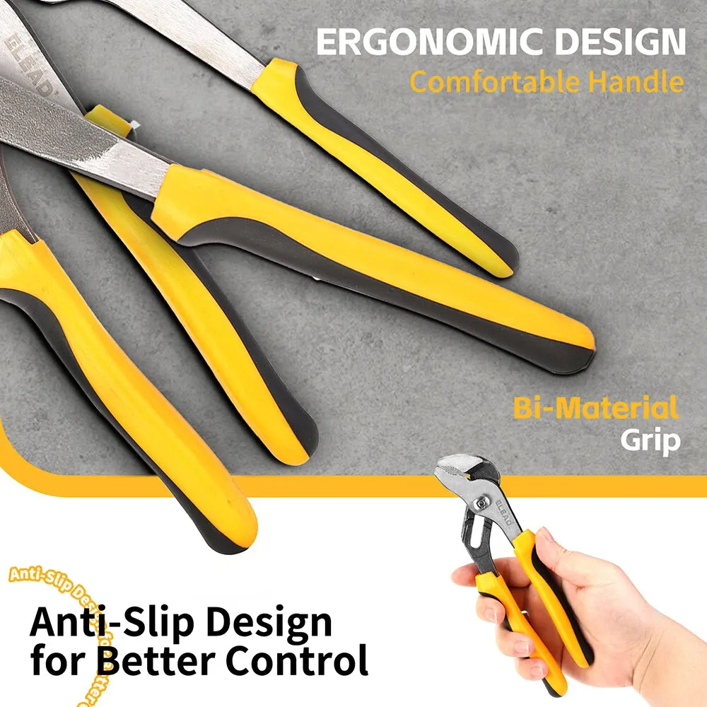 ELEAD 4Pcs Groove Joint Pliers Set Adjustable Water Pump Pliers with Tool Bag — image 5