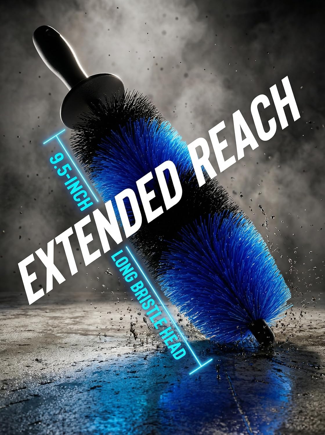 Master Wheel & Tire Brush, Easy Reach Wheel and Rim Deng Brush Long Soft Bristle, Car Tire Brush, Wheel Scrub Brush, Multipurpose use for Wheels Rims Exhaust โ image 2