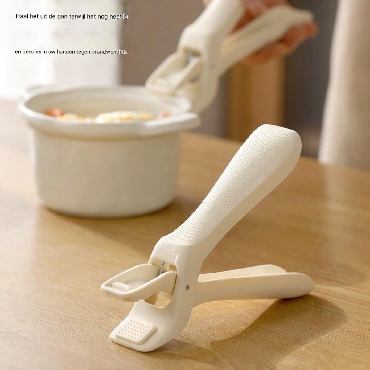 Bowl Clamp - Anti-burn Clamp - Plate Lifter - Kitchen Clamp - Baking Tray Steam Clamp - Beige — image 3