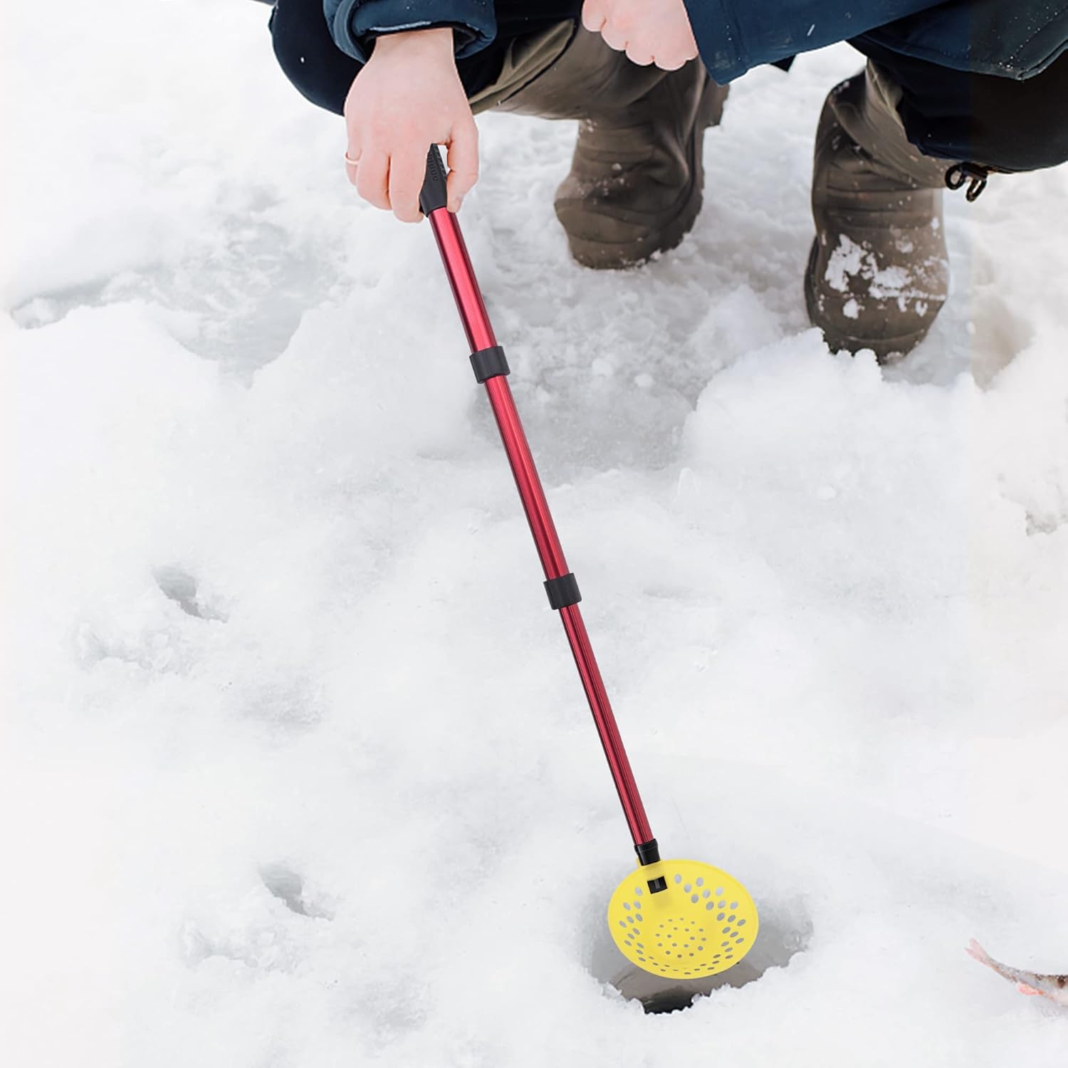Adjustable Ice Fishing Skimmer Scoop-Winter Ice Fishing Scooper with Long Handle-Ice Fishing Gear for Scooping out Ice While Fishing โ image 4