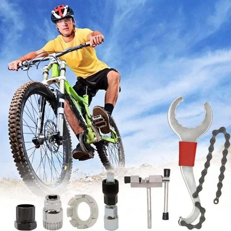 6 Pcs Bike Tool Kit For Mountain Bike With 3-in-1 Cassette Remover Wrench Chain Breaker - 6 Pcs Set โ image 4