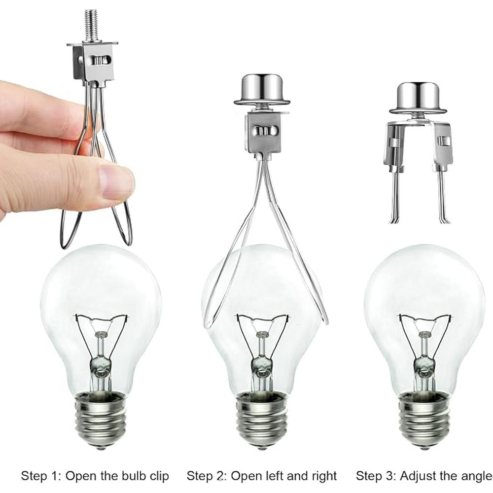 2 Pcs Bulb Lamp Shade Clip Adapter with Finial & Levellers, Light Shade Replacement Part, Silver โ image 2