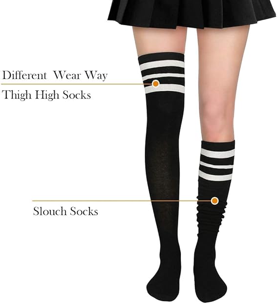 Women's Thick Stay Up Hold Up Striped Over Knee Casual Stockings — image 3
