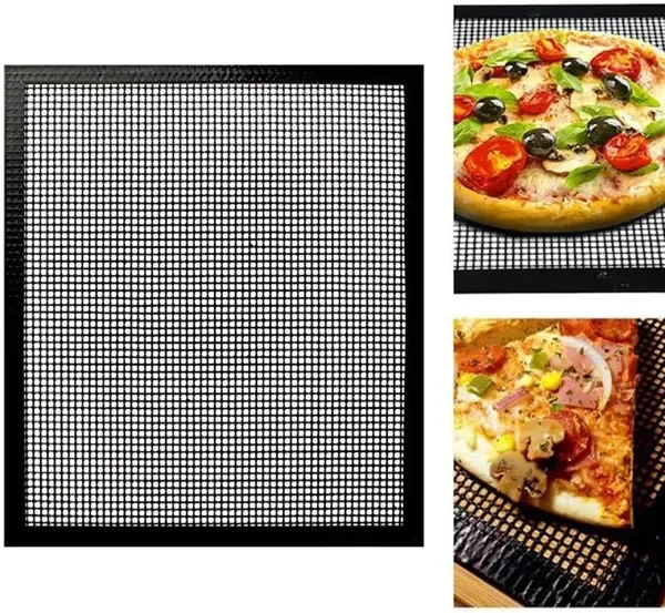 6 Pack Reusable Non-Stick Heat Resistant BBQ Grill Mesh Mats for Gas Charcoal Grills Oven Camping Outdoor Cooking, Silver 30 × 40 cm — image 3