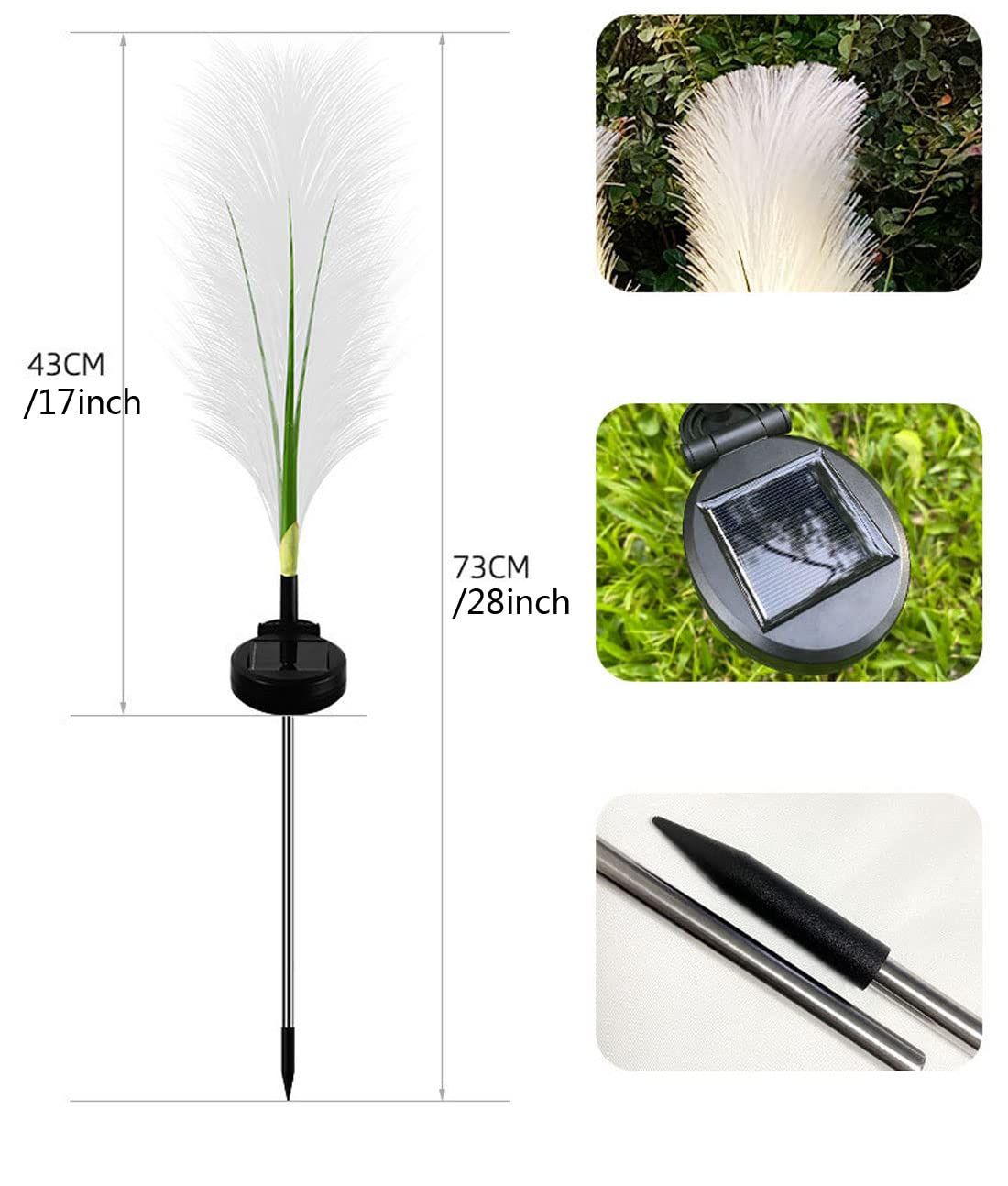 4PCS Garden Solar Lights Multi-Color Changing LED Flower Stake Light Decorative Landscape Lawn Yard Outdoor Lights 17 * 29inch — image 5