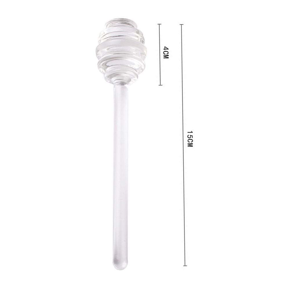 2Pcs 6" Glass Honey Dipper Sticks Stirring Sticks Server Honey Spoon Dipper Stirrer Honey Wand for Honey Pot, Clear — image 5