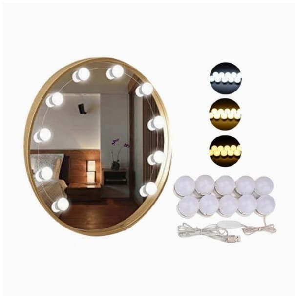 10 LED Lights for Makeup Mirror, Attach Around Mirror