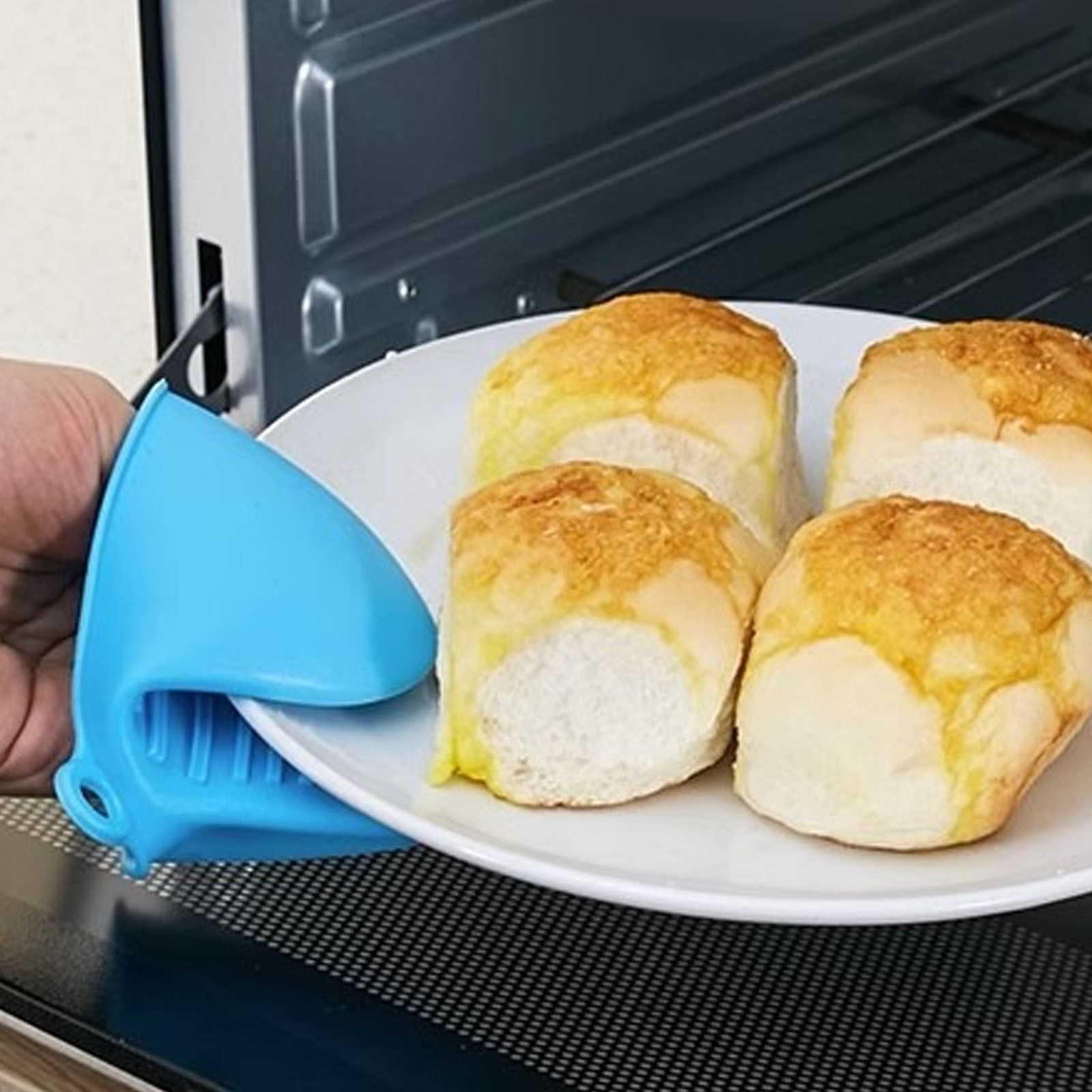 Oven Mitts Heat Resistant, Mini Oven Mitts, Mini Silicone Oven Gloves,Pinch Grips Mitts Potholder for Kitchen Cooking & Baking, 1 Pcs, 3.93x3.35 3.93" x 3.35" β image 3