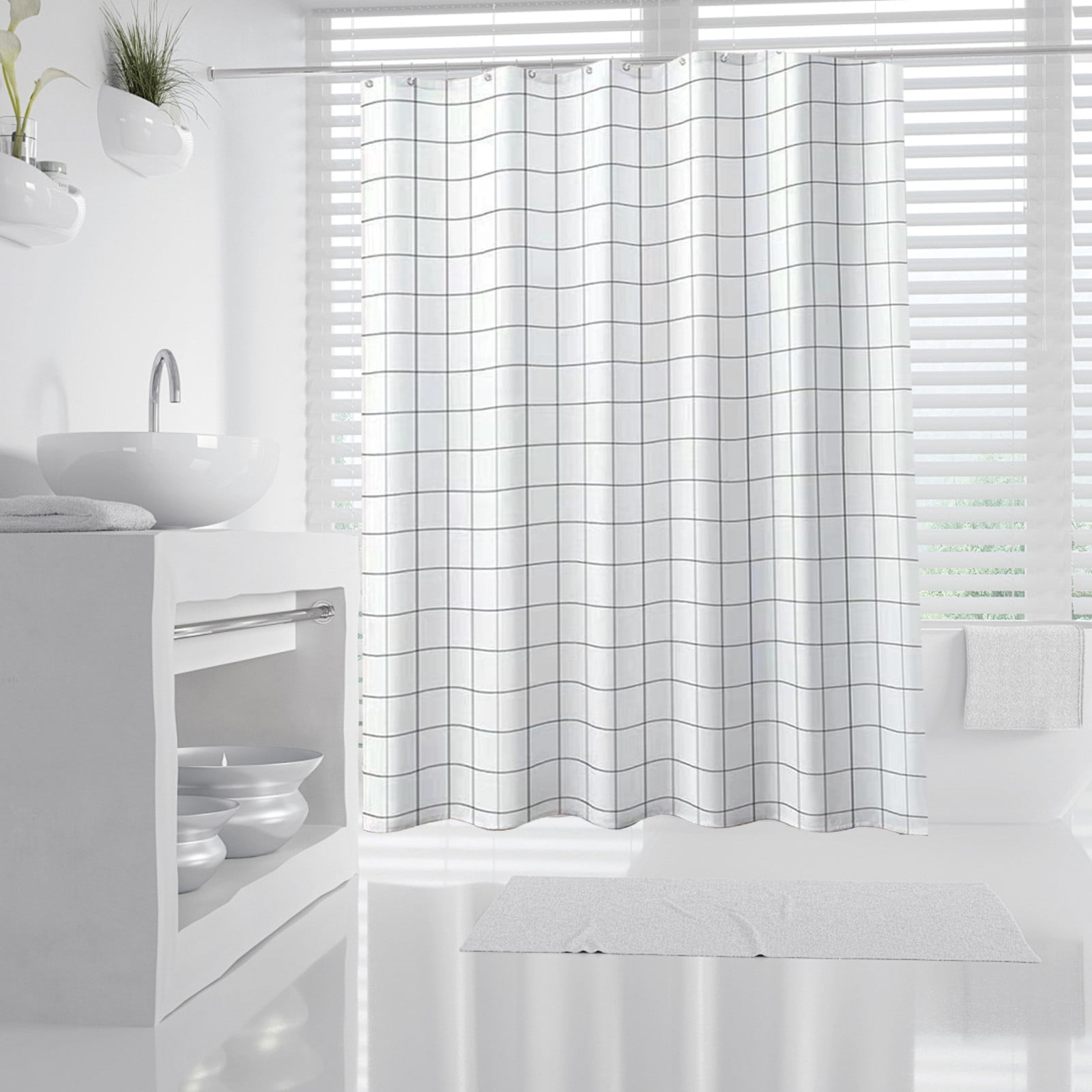 Shower Curtain, 31.5 × 71 Inch Shower Curtain Liner, Waterproof Plastic Shower Liner, Cute Lightweight Shower Curtain for Bathroom 31.5 × 71 in F — image 4