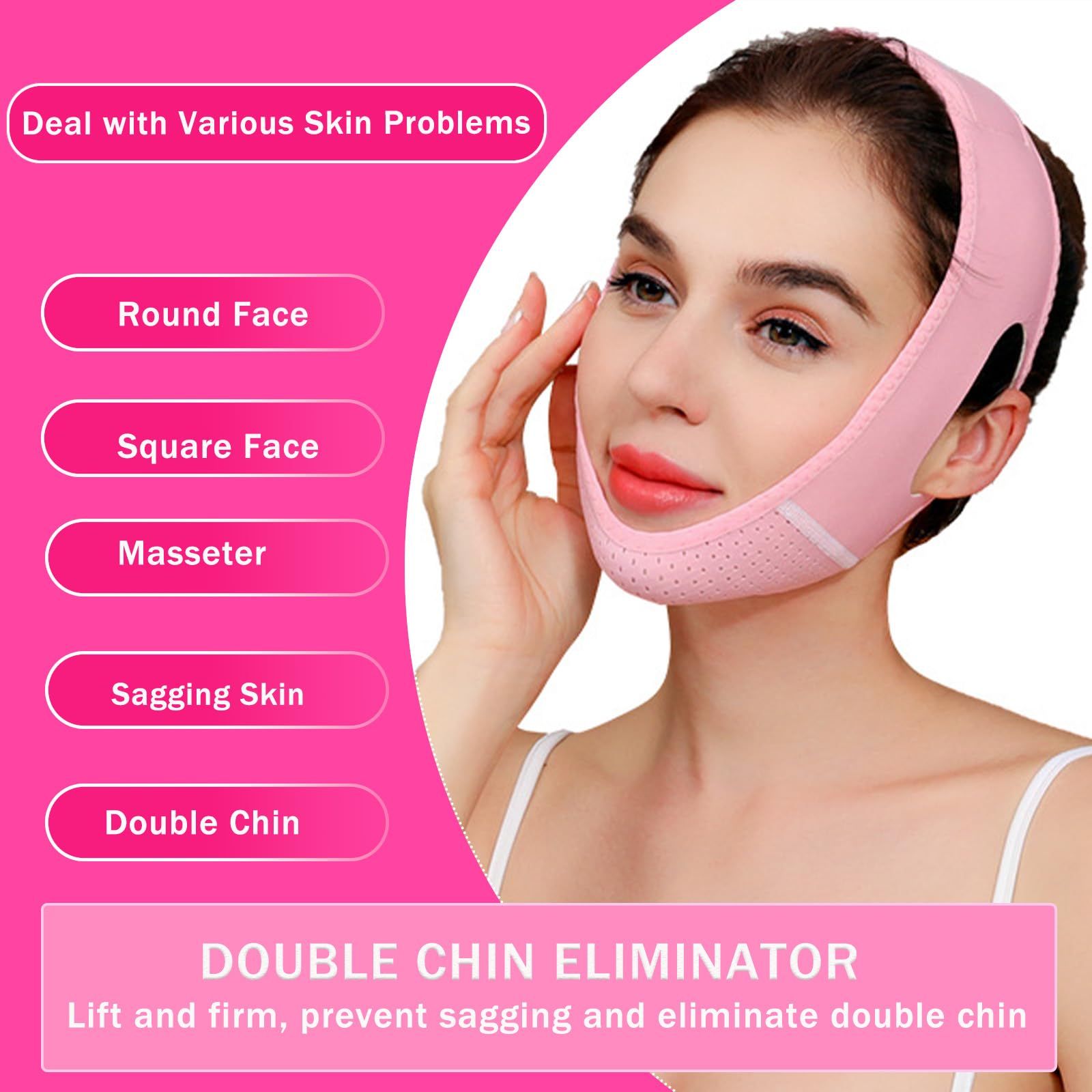 V line Lifting Mask Double Chin Reducer - Double Chin Eliminator - Face Belt, Tightening Skin Preventing Sagging Face Lift Tape — image 5