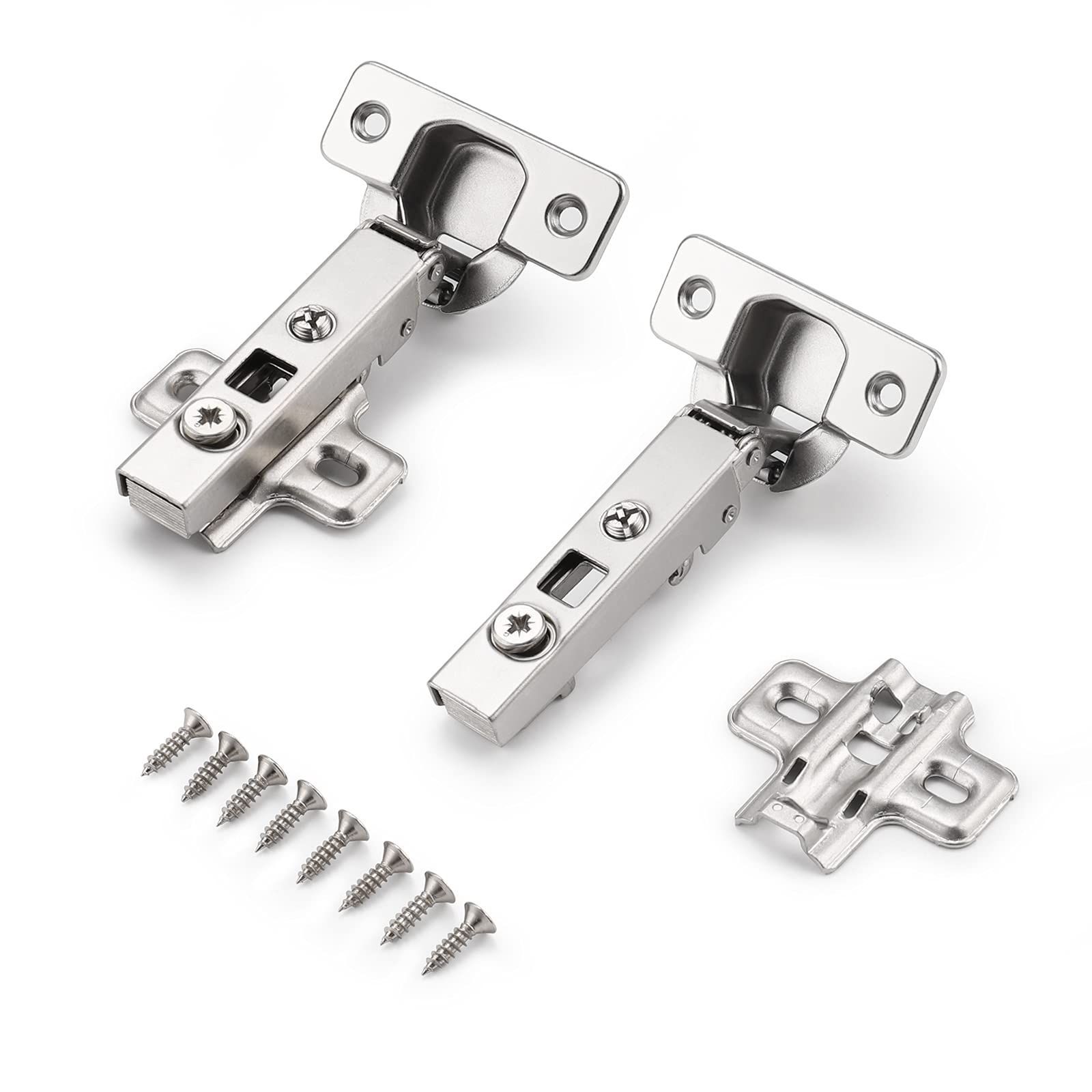 Clip On Full Overlay Frameless Furniture Cabinet Door Concealed Hinges, 1 Pair(2 Pieces) Fit for cabinet without Frame — image 4
