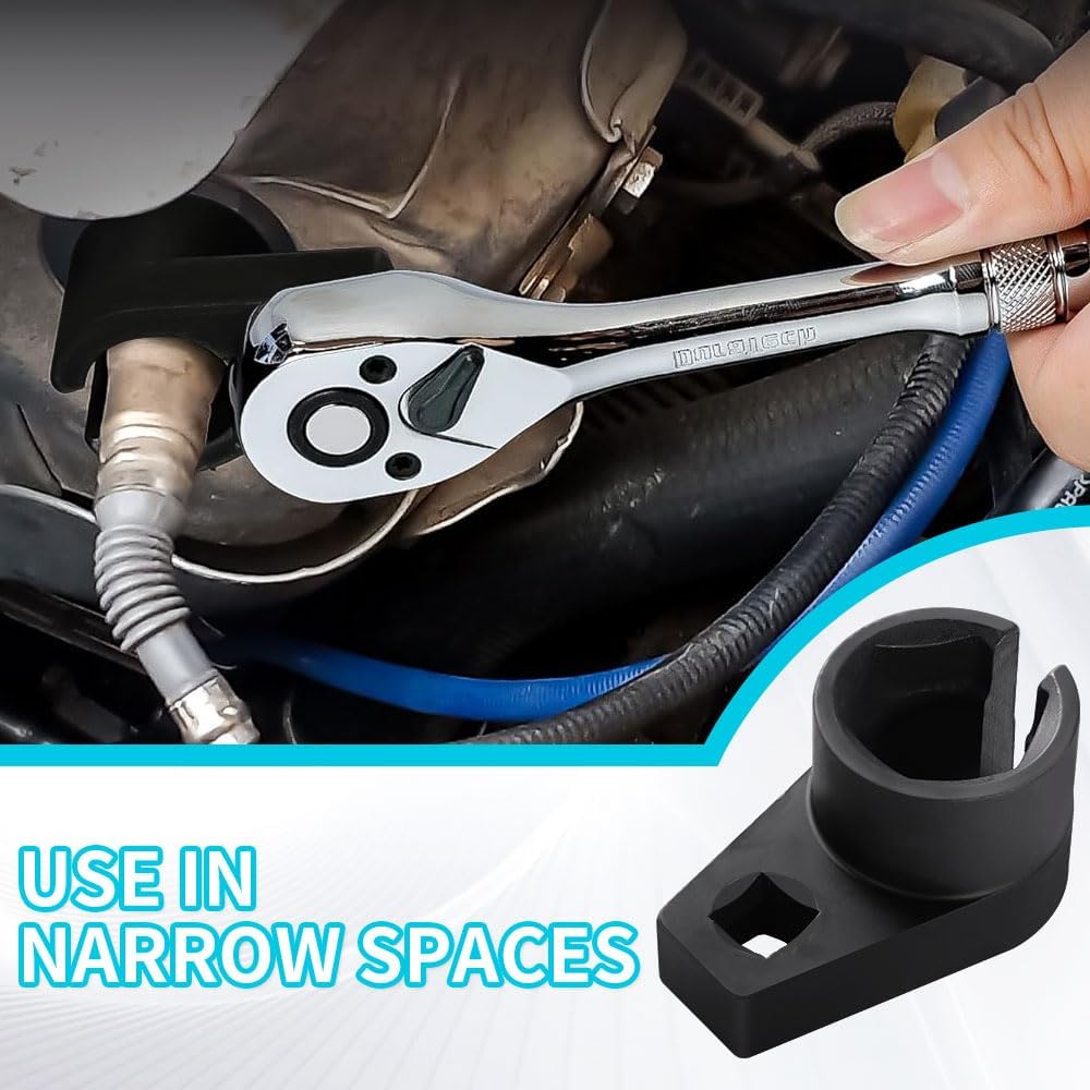 Offset O2 Sensor Socket, 7/8-Inch (22mm) with 3/8-Inch Drive, Universal Fit for Vehicle Oxygen Sensor Removal — image 6
