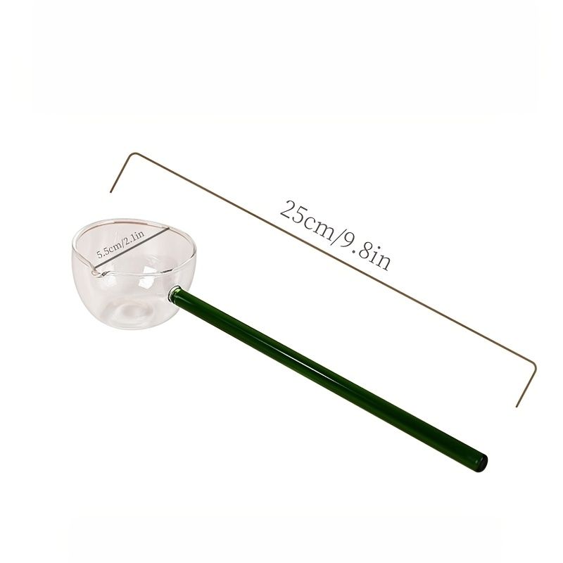 2pcs of High Borosilicate Glass Spoons with Long Handles, Heat-Resistant, Colorful Handles, Suitable for Hot Oil, Soup Spoons, And Kitchen Seasoning Spoons — image 4