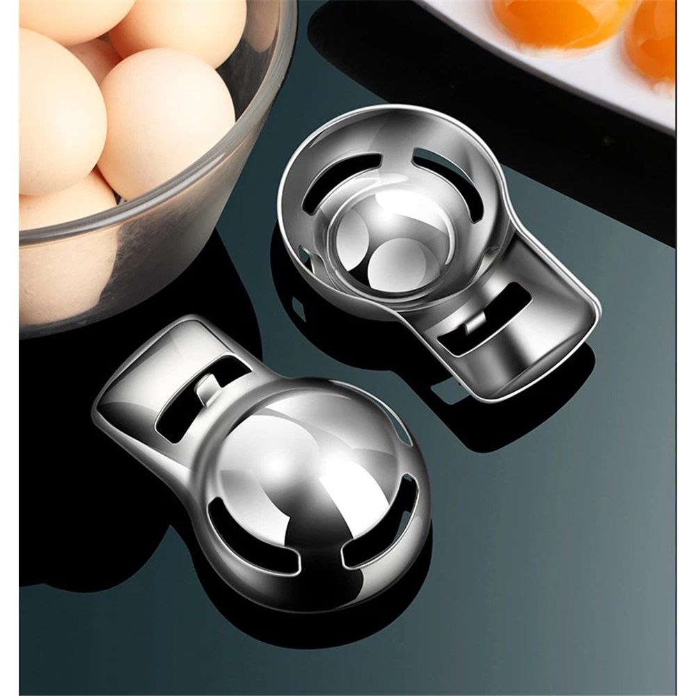 2 pack Egg Yolk Separator,Egg Separator for Raw Eggs, Food Grade Stainless Steel Egg Yolk White Separator, Kitchen Baking Gadgets — image 3