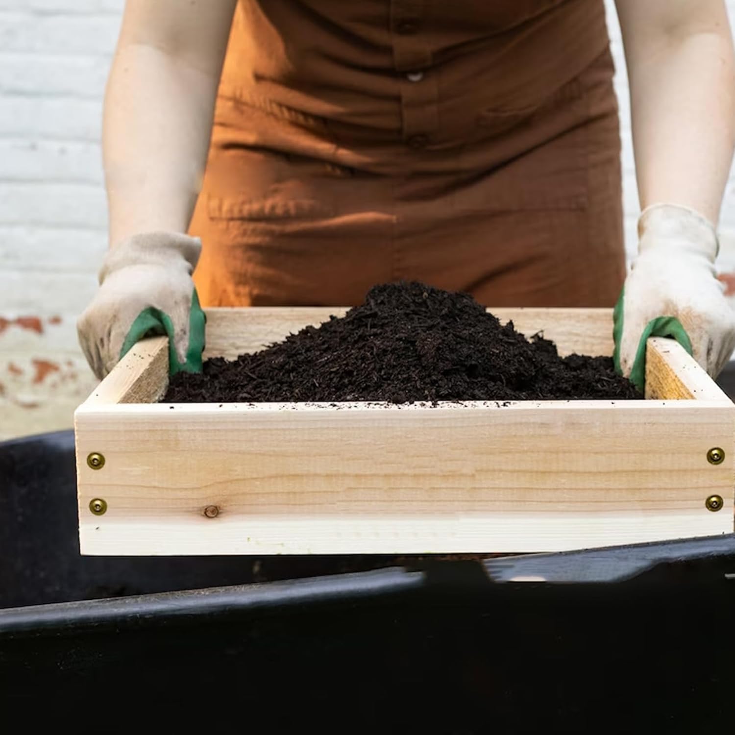 Garden sieve, soil sieve, mesh, ground stone, sand sieve, garden tool for sifting compost, dirt, soil, leaves, live — image 3