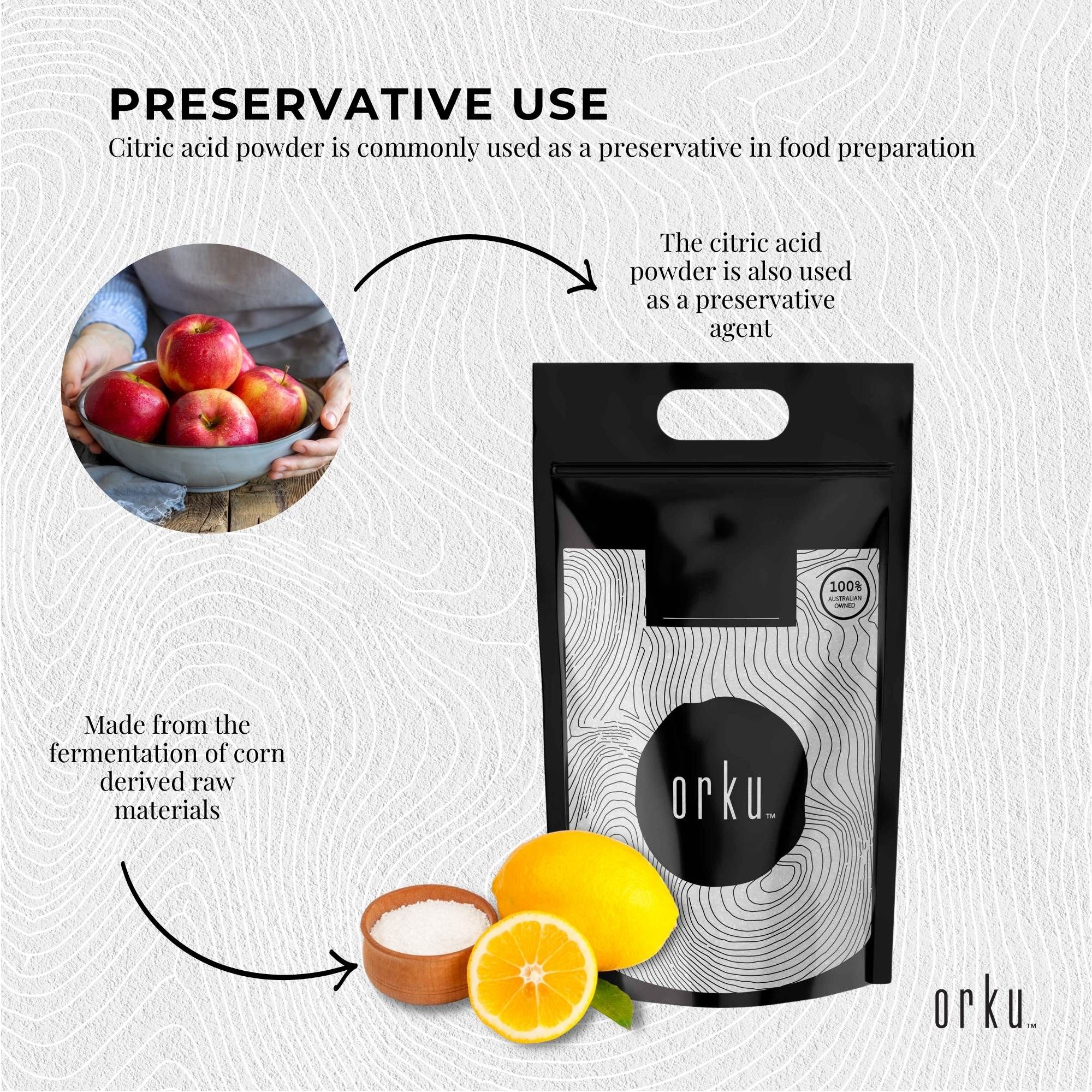Orku 20Kg Citric Acid Powder - Food Grade Non GMO Anhydrous Preservative E330 โ image 4