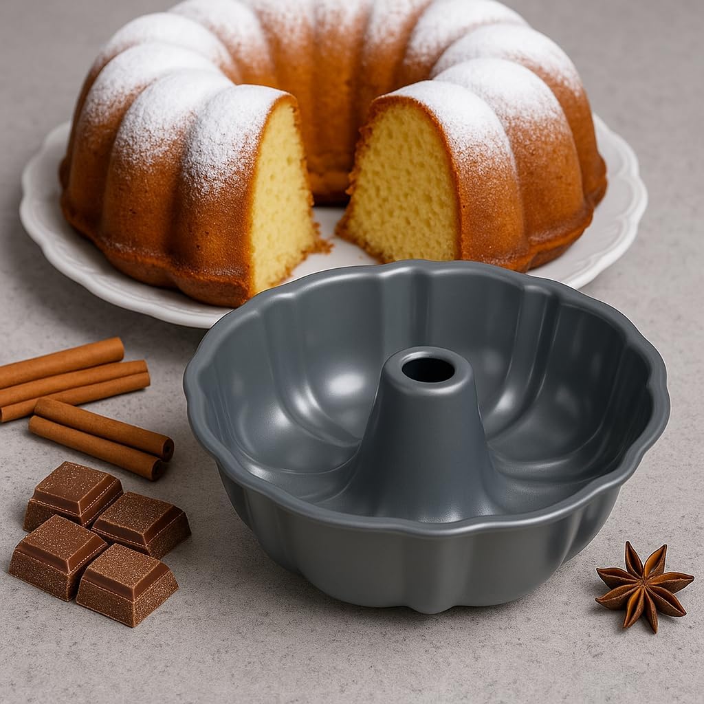 10-Inch Nonstick Cake Pan, Fluted Tube Pan for Pound Cakes, Muffins, Angel Food Cake, Coffee Cake, and More β Easy Release, Dishwasher Safe, Oven Safe, Heavy β image 5