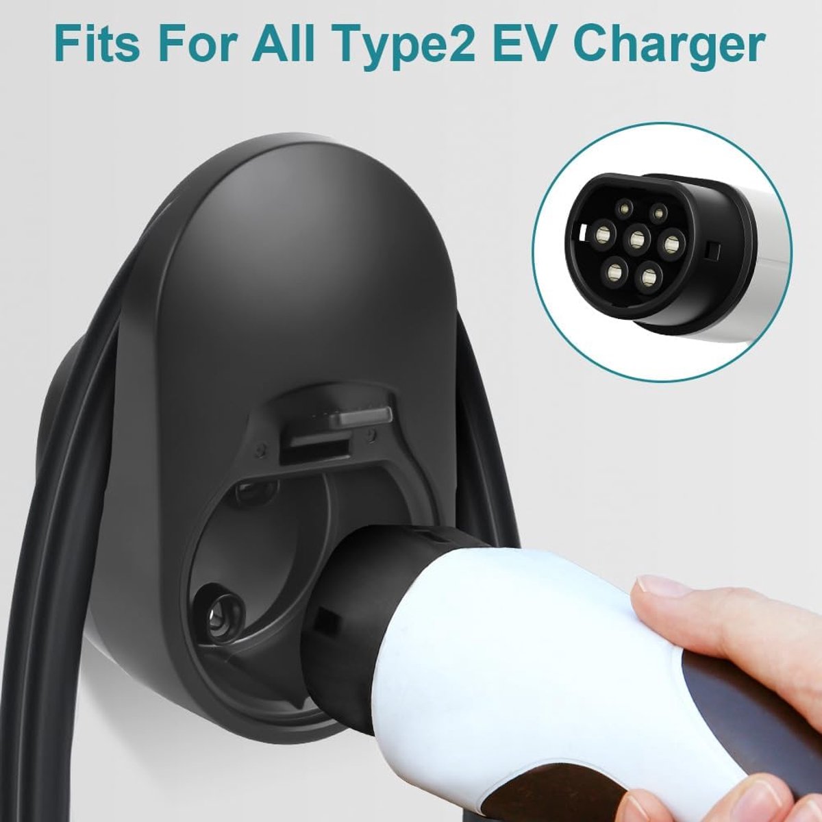 Charging cable mounting bracket for car - universal cable holder for EV - black โ image 3
