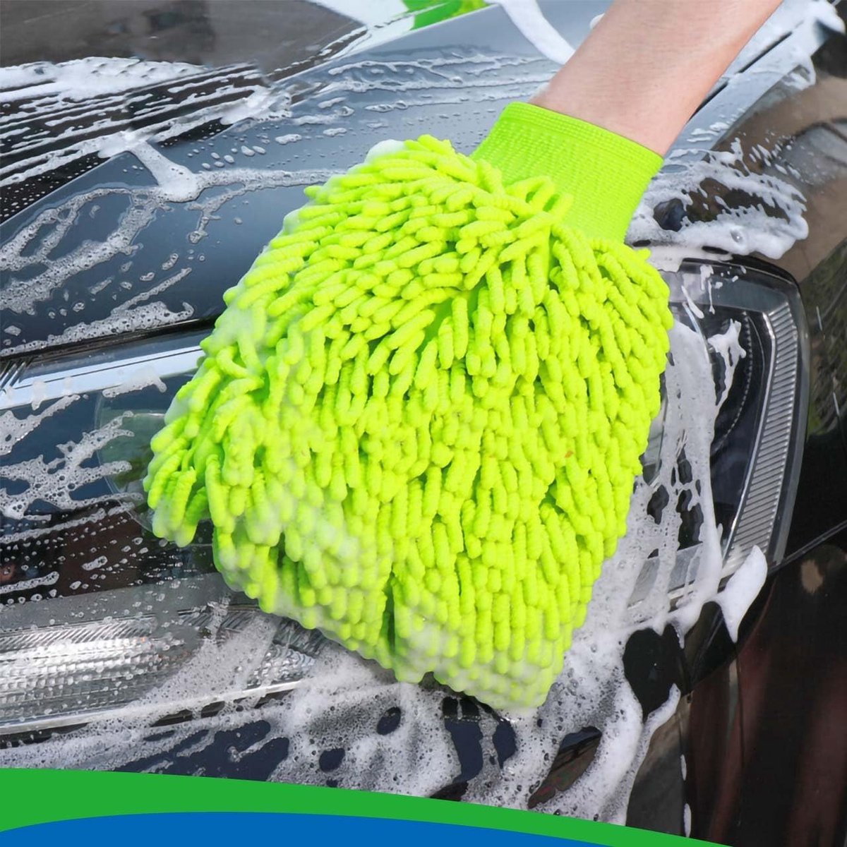 Household Gloves - 3 Pieces - Cleaning Gloves - Car Wash Glove - Double-Sided Microfiber Glove - For Cars and Household Cleaning - 15*23 CM - Dark โ image 4
