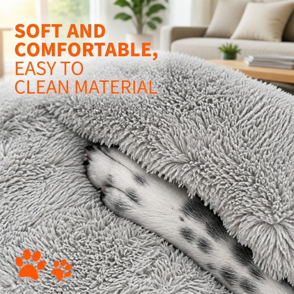 Pet Dog Bedding Warm Plush Round Comfortable Nest Comfy Sleep Kennel XXL — image 5