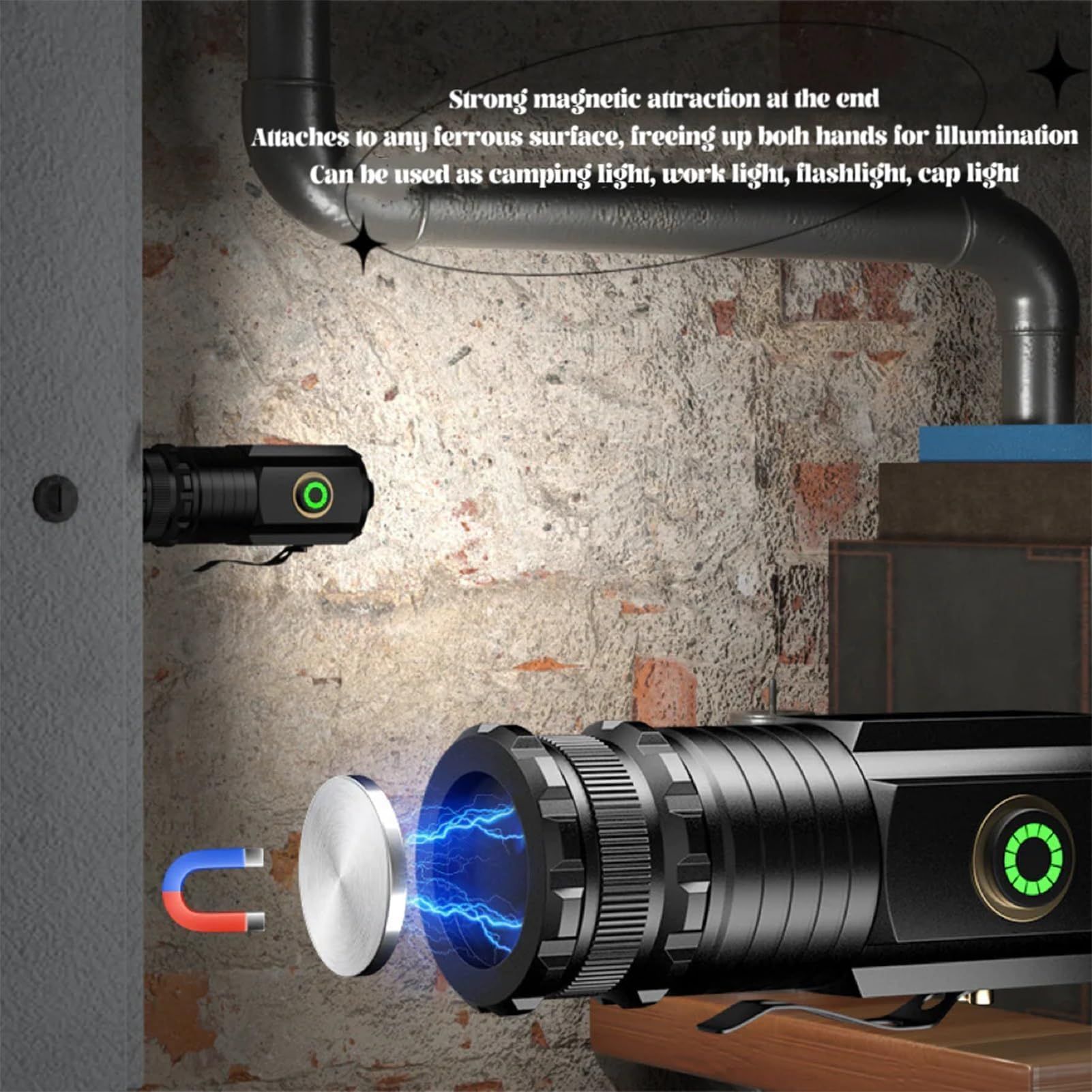 Flash Light, Flashlights High Lumens, Magnetic Rechargeable Super Bright Flashlight, Emergency Flashlight — image 5