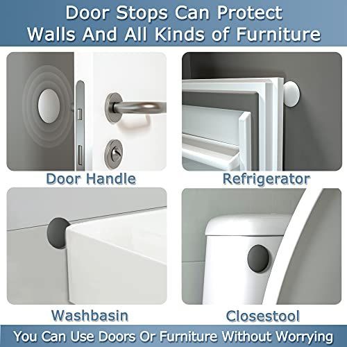 4Pack Door Stoppers Wall Protector Buffer Guard Doorknob Door Handle Bumper Self Adhesive Silencer Soft Rubber Crash Pad for Home Office - Black — image 6