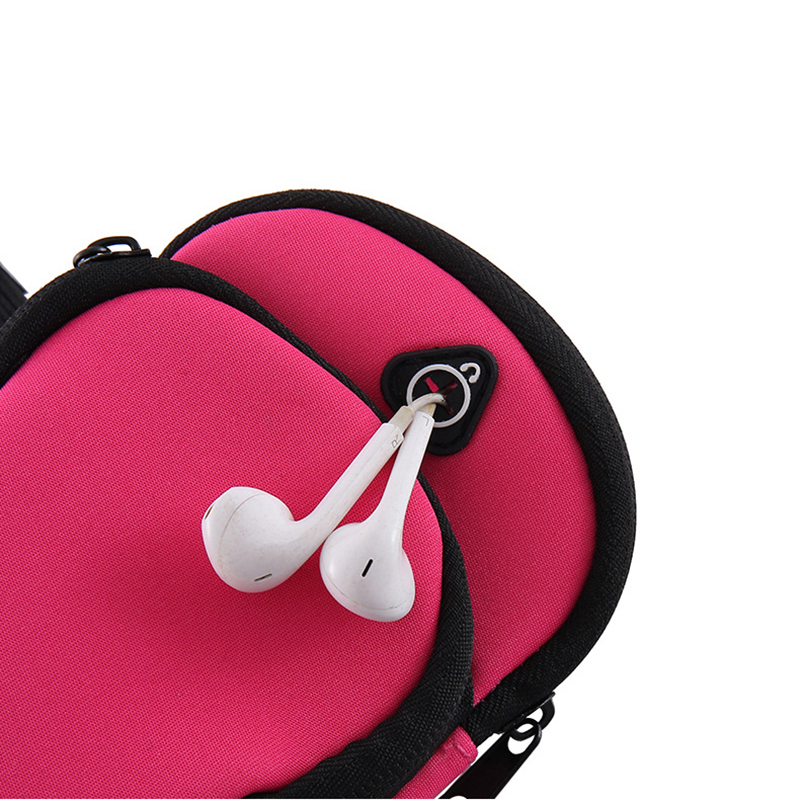 Green Sports Running Armband Bag Water Resistant Phone Pouch with Dual Zipper Pockets Earphone Hole for Gym Jogging Cycling Fits 6.5 Inch Smartphones โ image 5