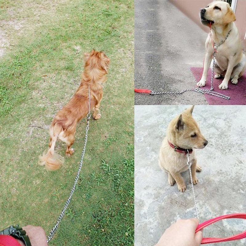 120Cm Pet Dog Puppy Padded Handle Metal Chain Dog Leash - Black โ image 4