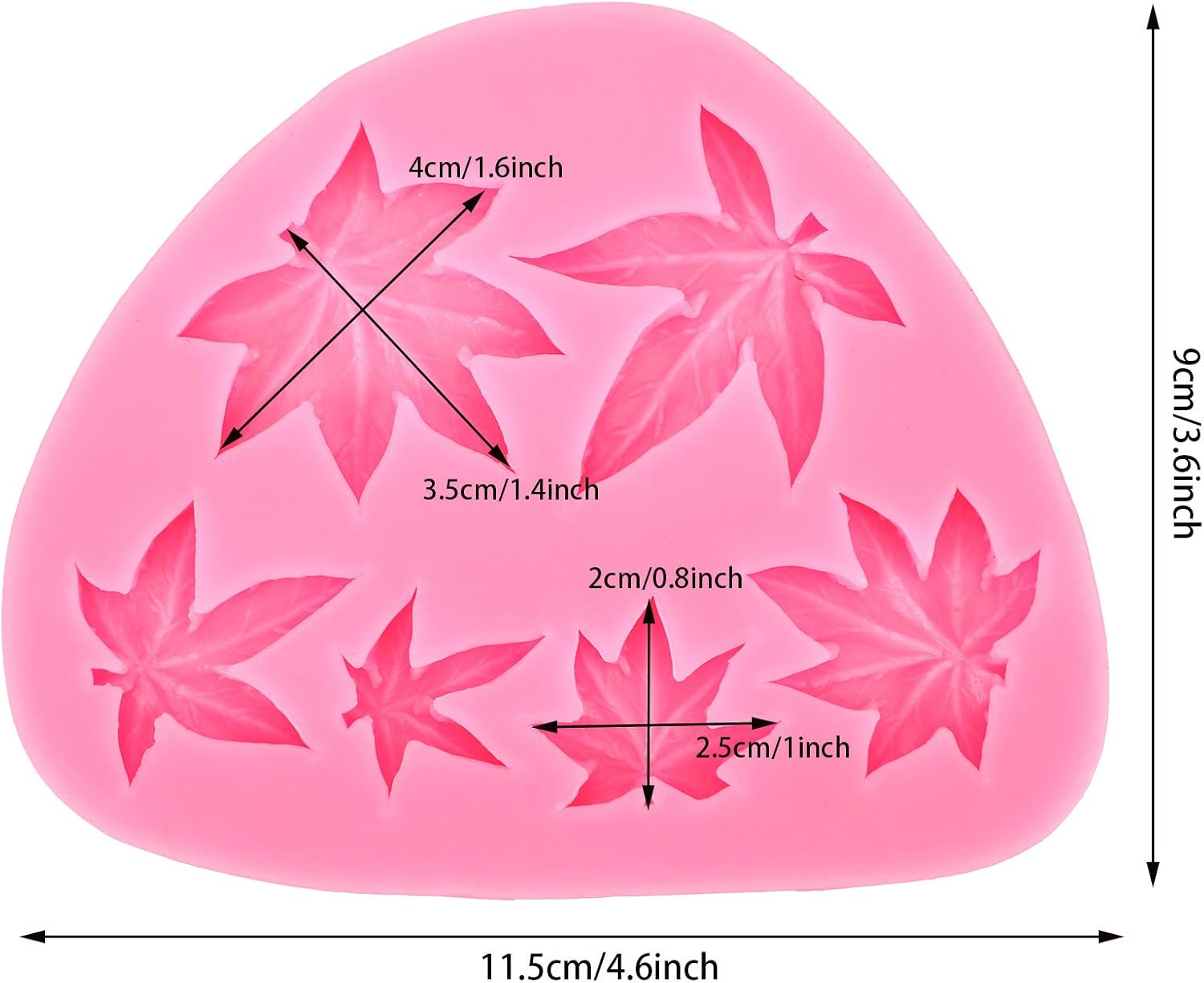 2 Pieces Weed Leaf Cake Fondant Mold Pot Leaves Silicone Mold for Weed Leaf Theme Cake Decoration, Chocolate Candy Polymer Clay Cookie Sugar Craft (Rose Red) — image 2