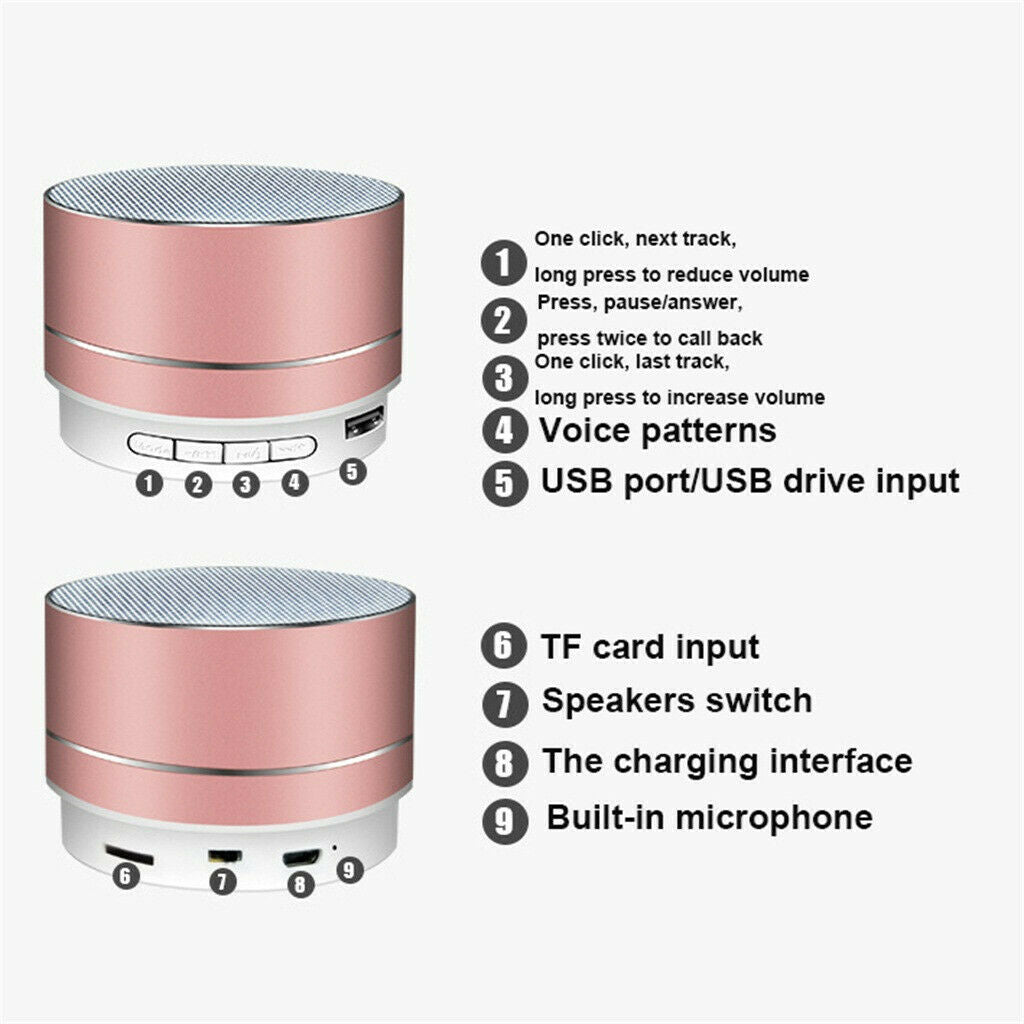 Bluetooth Speakers Portable Wireless Speaker Music Stereo Handsfree Rechargeable (Red) — image 6