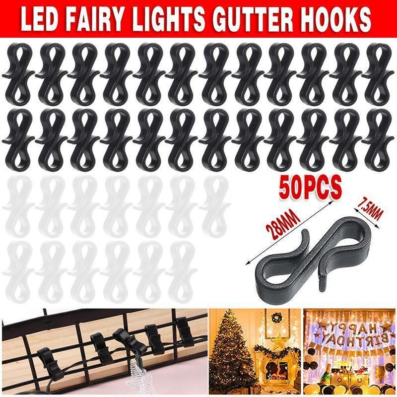 50PCS Led Fairy Lights Gutter Hooks Heavy Duty Clips Party Led Fairy Light - White โ image 2